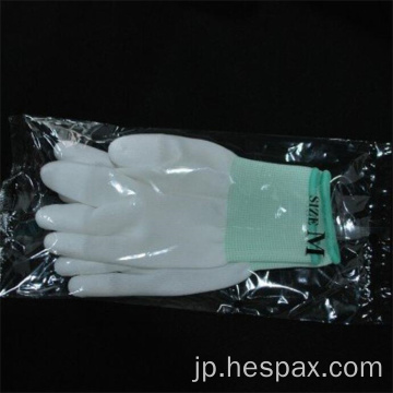 Hespax Nylon 13ゲージPUの指先の卸売手袋